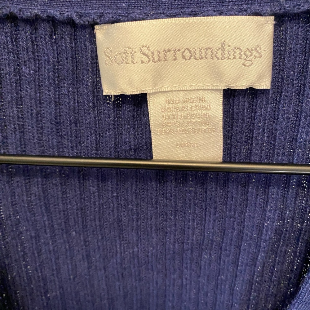 Soft Surroundings Ribbed Knit Cardigan Sweater Button Down L - Picture 9 of 9